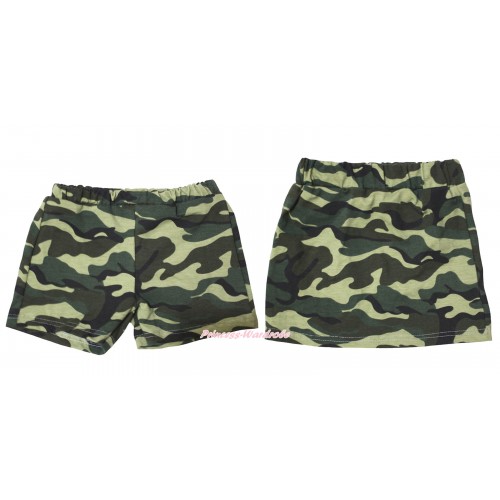 Camouflage Cotton Short Panties & Skirt 2 Piece Set PS032