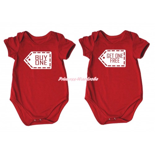 Red Baby Jumpsuit BUY ONE Painting & Red Baby Jumpsuit GET ONE FREE Painting Twin Set TH734