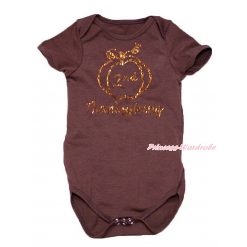 Thanksgiving Brown Baby Jumpsuit & Sparkle 2nd Thanksgiving Painting TH768