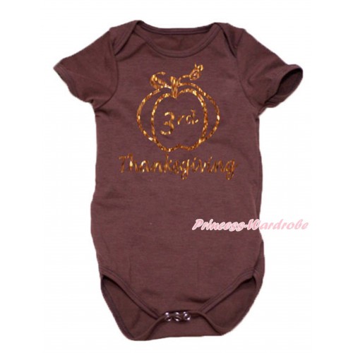 Thanksgiving Brown Baby Jumpsuit & Sparkle 3rd Thanksgiving Painting TH769