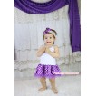 White Baby Halter Jumpsuit & Purple White Dots Pettiskirt JS5888