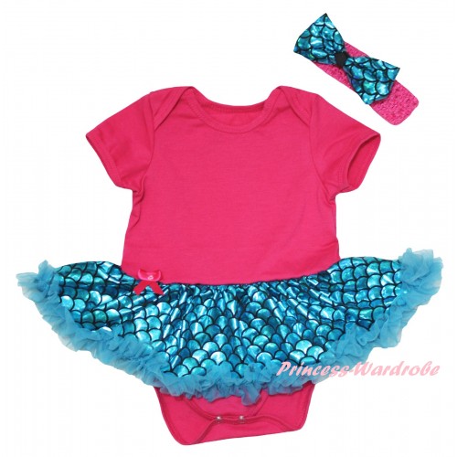 Hot Pink Baby Jumpsuit Blue Scale Pettiskirt JS6549