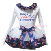 American's Birthday White Pettitop Patriotic British Lacing & White Patriotic British Trimmed Pettiskirt & Daddy's Little Firecracker Painting MG3022