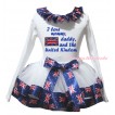 American's Birthday White Pettitop Patriotic British Lacing & White Patriotic British Trimmed Pettiskirt & Patriotic British Flag I Love Mommy, Daddy, And The United Kindom Painting MG3023