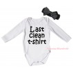 White Baby Jumpsuit & Last Clean T-shirt Painting & Black Headband Bow TH1018