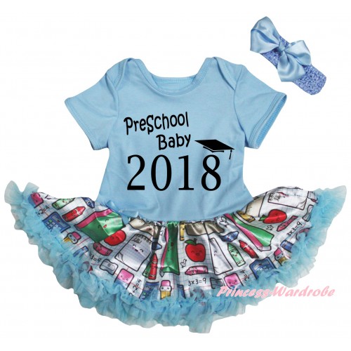 Light Blue Baby Bodysuit Light Blue Stationery Pettiskirt & Preschool Baby 2018 Painting JS6768