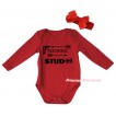 Red Baby Jumpsuit & Preschool Stud Painting & Red Headband Bow TH1053