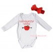 White Baby Jumpsuit & Kindergarten Rocks! Painting & Red Headband Bow TH1067