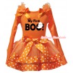Halloween Orange Tank Top Orange Ruffles Bows & Orange Anchor Trimmed Pettiskirt & My First Boo! Painting MG3195