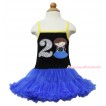 Frozen Anna Black Halter Royal Blue ONE-PIECE Dress & 2nd Sparkle White Birthday Number Princess Anna LP92