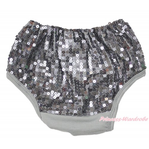 Grey Sparkle Sequins Panties Bloomers B102