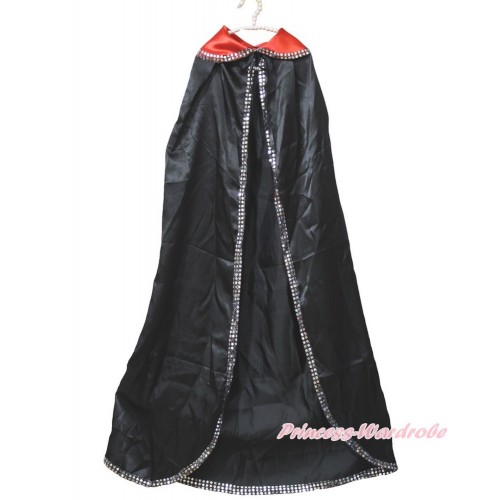 Red Black Bling Vampire Cape Halloween Costume C289