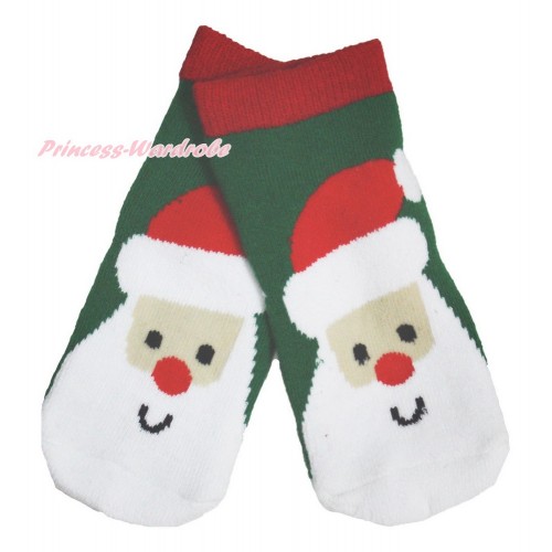 Xmas Red Green Santa Cluas Socks H316