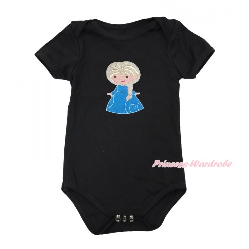 Frozen Black Baby Jumpsuit with Princess Elsa Print TH508
