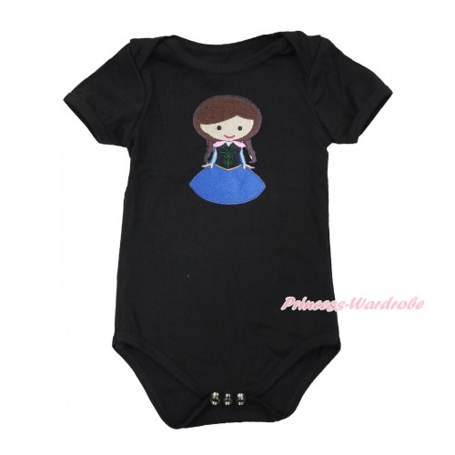 Frozen Black Baby Jumpsuit with Princess Anna Print TH509