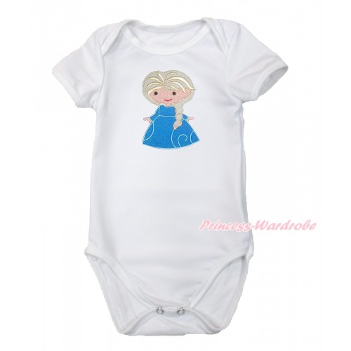 Frozen White Baby Jumpsuit with Princess Elsa Print TH513
