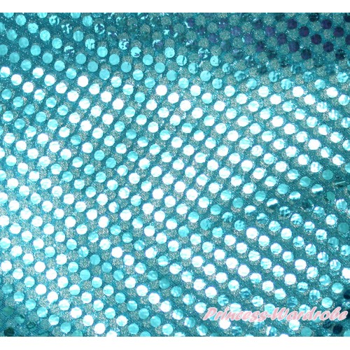 1 Yard Blue Bling Sparkle Sequins Fabrics HG121