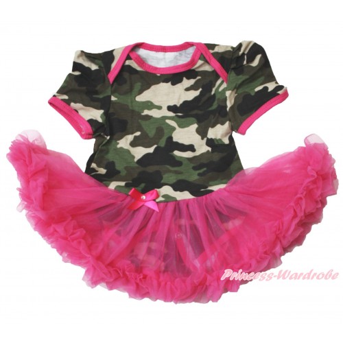 Camouflage Bodysuit Jumpsuit Hot Pink Pettiskirt JS3749