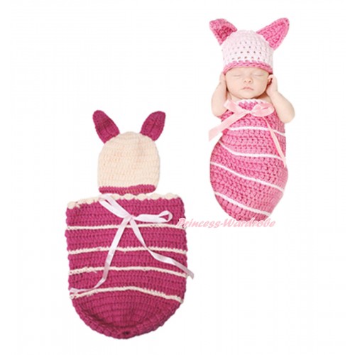 Piglet Photo Prop Crochet Newborn Baby Custome C156 