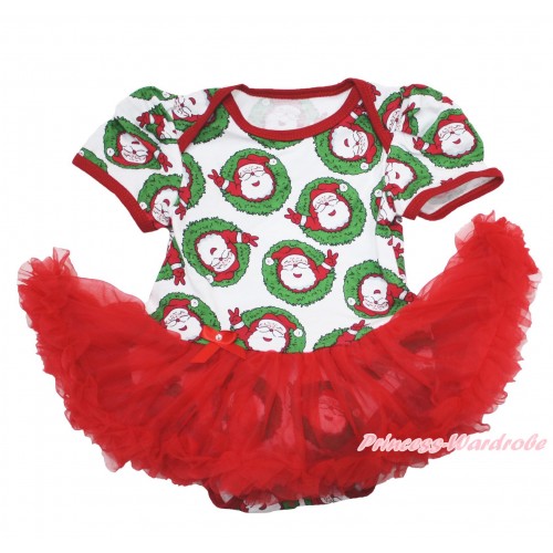 Xmas Santa Claus Baby Bodysuit Red Pettiskirt JS4039