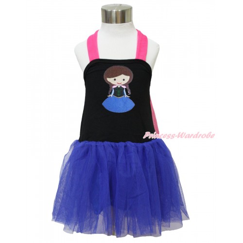 Frozen Hot Pink Black Royal Blue Halter Dress & Princess Anna LP124