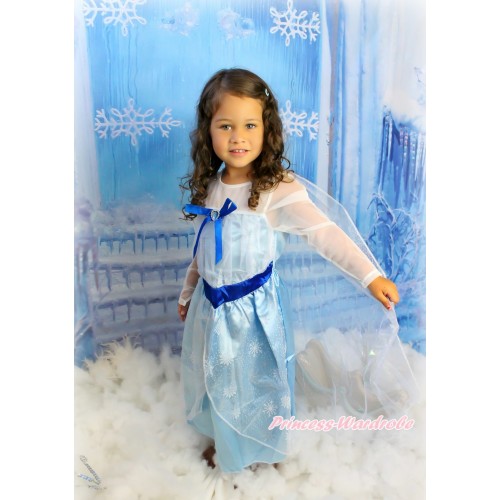 Frozen Elsa White Light Blue Dress Dress Up Party Costume C275