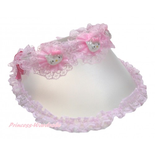 Light Pink Lace Kitty Summer Sun Hat H855