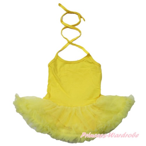 Yellow Baby Halter Jumpsuit Yellow Pettiskirt JS3435