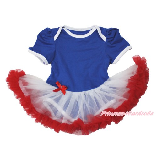 World Cup Royal Blue Baby Bodysuit Jumpsuit White Red Pettiskirt JS3510