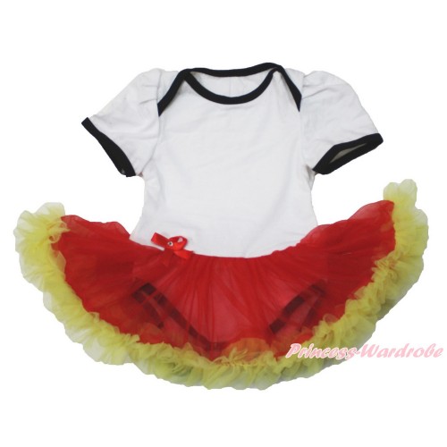 World Cup Germany White Baby Bodysuit Jumpsuit Red Yellow Pettiskirt JS3511