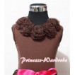 Brown Tank Top with Brown Rosettes T209 