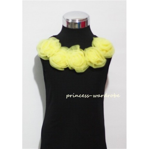 Black Tank Tops with Yellow Rosettes TB06 
