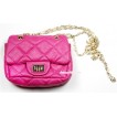 Gold Chain Hot Pink Checked Little Cute Petti Shoulder Bag CB13 
