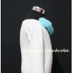 White Long Sleeves Tops with Light Blue Rosettes T33 