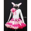 Hot Light Pink Multi-Colored Pettiskirt Rabbit Costum 