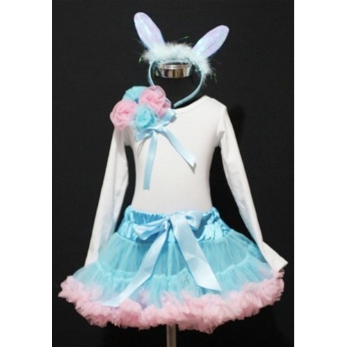 Light Blue Pink Pettiskirt Rabbit Costum 