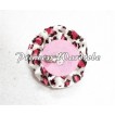 Light Pink Leopard Print Rosettes Hair Pin H116 