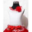 White Tank Tops with Minnie Dot Chiffon Lacing and One Rose 
