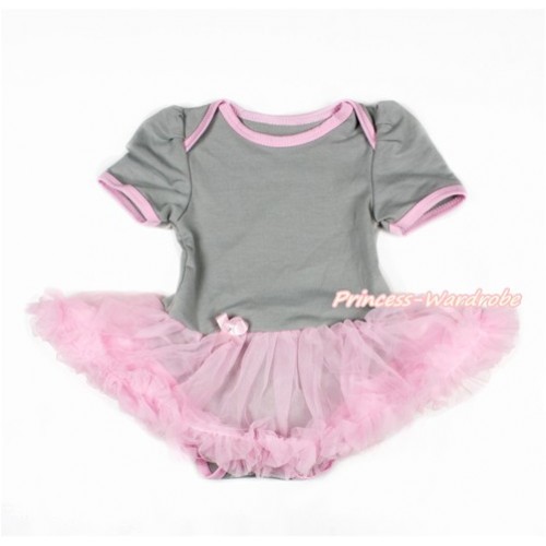 Grey Baby Bodysuit Jumpsuit Light Pink Pettiskirt JS3059 