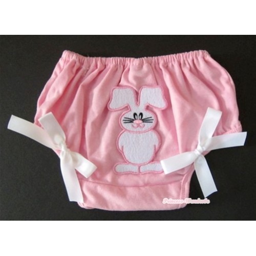 Light Pink Bloomer With Bunny Rabbit Print & White Bow BL86 