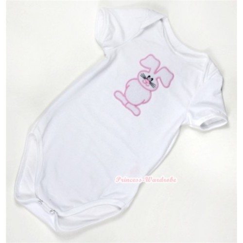 White Baby Jumpsuit with Bunny Rabbit Print TH285 