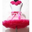 White Tank Tops with Hot Pink Rosettes & Light Pink Hot Pink Pettiskirt MG24 