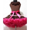 Brown Hot Pink Pettiskirt with Brown Rosettes Brown Tank Top M302 