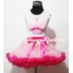 Light Hot Pink Pettiskirt With Light Pink Rosettes Birthday Cake White Tank Top and Light Pink Ruffles Hot Pink Bows ML37 