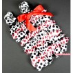 Red Black Polka Dots Petti Romper with Red Bow & Straps LR128 