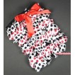 Red Black Polka Dots Petti Romper with Red Bow LR126 