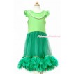 Little White Wing with Kelly Green Pearl ONE-PIECE Petti Dress with Kelly Green Posh Feather LP39 