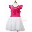 Little White Wing with Hot Pink White Pearl Party Dress & Hot Pink Barbie Princess Print PD044 