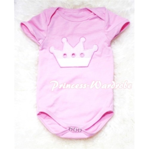 Light Pink Baby Jumpsuit with Crown Print TH60 