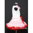 White Tank Tops with Light Pink Rosettes & Light Pink Red Pettiskirt M14 